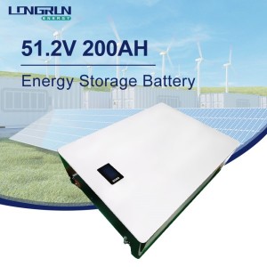 LiFePO4 51.2V 200Ah 10240Wh Bataraidh Bataraidh Lithium Ion airson Stòradh Cumhachd Solar