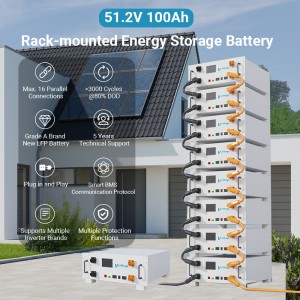 Household 51.2V 100Ah Stackable Energy Storage Battery Parallel Connection